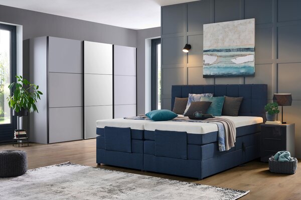 BOXSPRINGOVÁ POSTEĽ, 180/200 cm, modrá Moderano - Postele