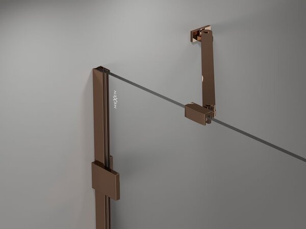 Mexen Lunar ľavé sprchové dvere, výklopné, 125 cm, transparentné, ružové zlato - 834-125-000-60-00-L