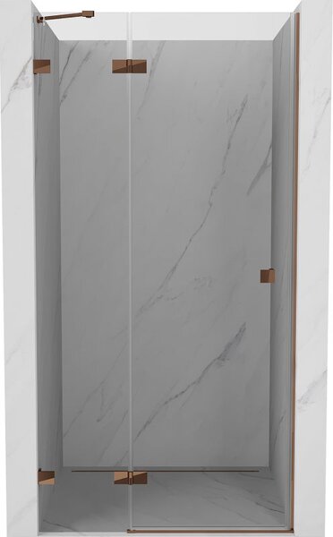 Mexen Lunar ľavé sprchové dvere, výklopné, 125 cm, transparentné, ružové zlato - 834-125-000-60-00-L