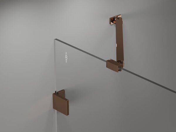 Mexen Lunar ľavé sprchové dvere, výklopné, 125 cm, transparentné, ružové zlato - 834-125-000-60-00-L