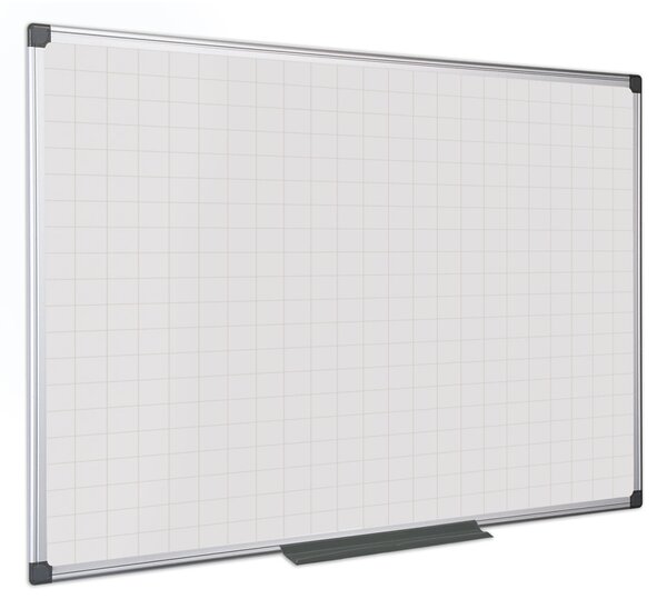 Biela magnetická popisovacia tabuľa s potlačou, štvorce/raster, 900 x 600 mm