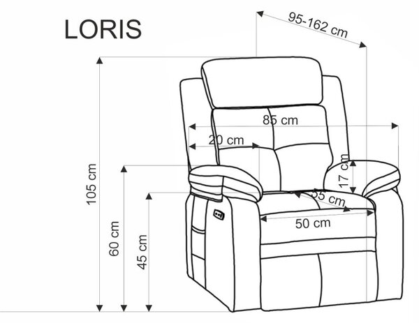 Halmar Relaxačné kreslo LORIS sivé