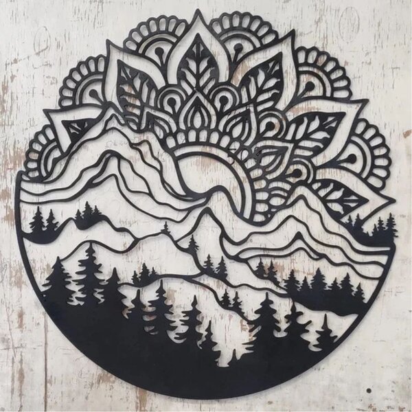 KMDESING | Drevená mandala na stenu - Hora