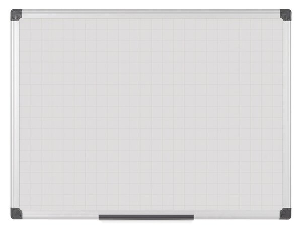 Biela magnetická popisovacia tabuľa s potlačou, štvorce/raster, 900 x 600 mm