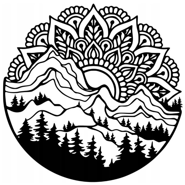 KMDESING | Drevená mandala na stenu - Hora