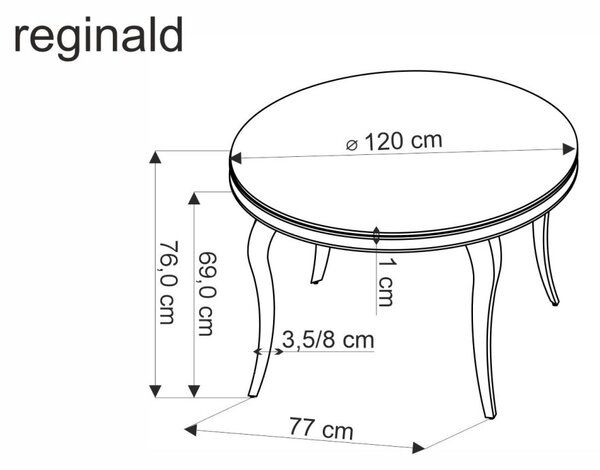 Halmar Okrúhly jedálenský stôl REGINALD 120 biely mramor/strieborný