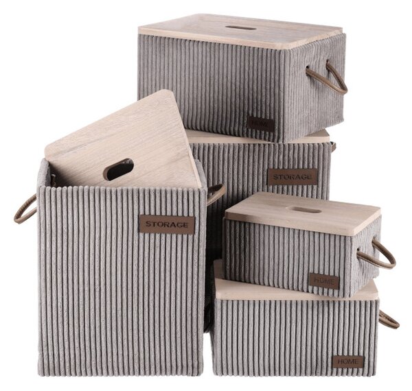 Set piatich košov na prádlo sivý DT3000 GREY (5 ks)