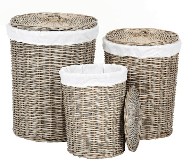 Set troch košov na prádlo sivý PRN2023 GREY (3 ks)