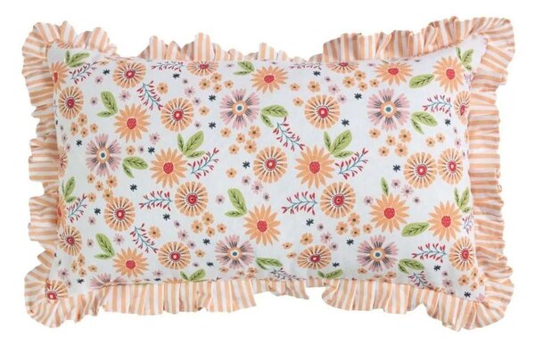 Vankúš s farebnými kvetmi a volánikom Louisa - 30*50 cm - Mars & More