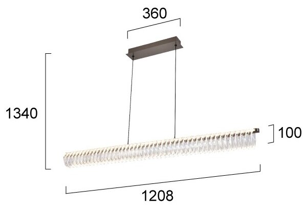 LED luster na lanku ALBA LED/39W/230V sivá/priehľadná