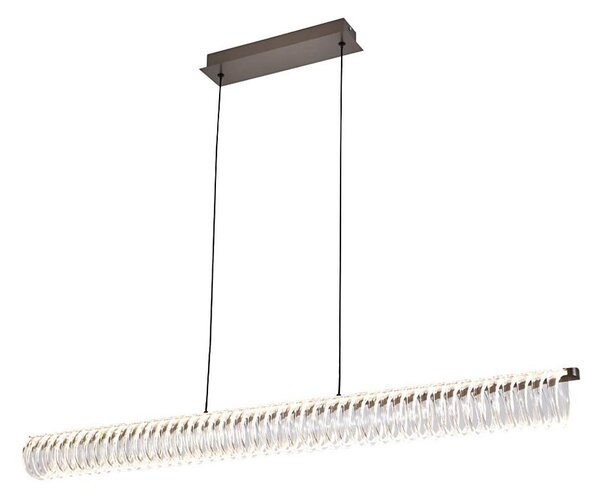 LED luster na lanku ALBA LED/39W/230V sivá/priehľadná