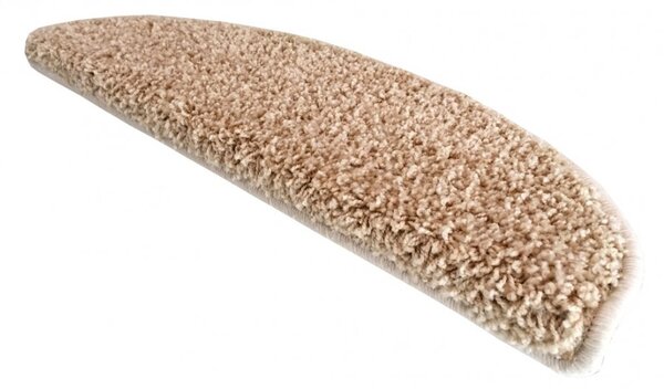 Vopi Nášľapy na schody Color shaggy béžový polkruh, samolepiaci - 24x65 polkruh (rozmer vrátane ohybu)