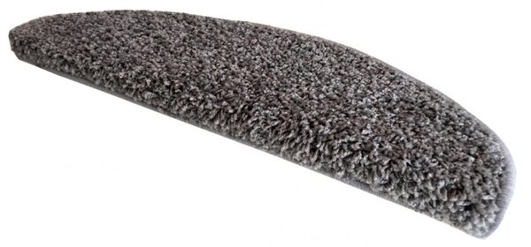 Vopi Nášľapy na schody Color shaggy šedý polkruh, samolepiaci - 24x65 polkruh (rozmer vrátane ohybu)