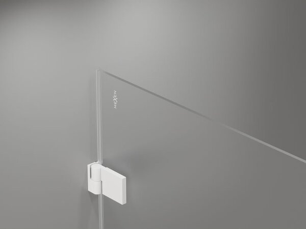 Mexen Lunar-B L pravé sprchové dvere otváracie 120 cm, transparentné, biele - 832SL-120-050-20-00-P
