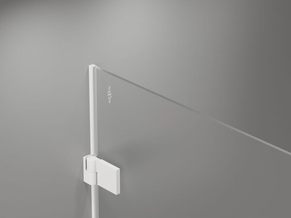 Mexen Lunar-B L pravé sprchové dvere otváracie 120 cm, transparentné, biele - 832SL-120-050-20-00-P