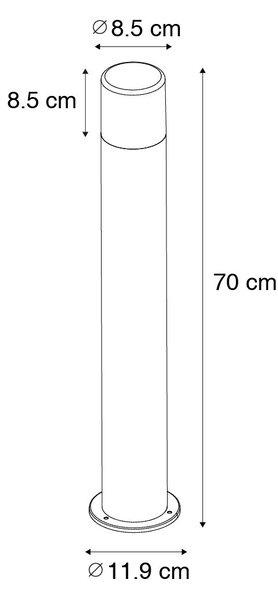 Stojanové vonkajšie svietidlo biele s opálovým tienidlom 70 cm - Odense