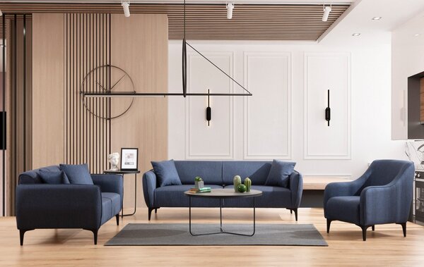 Hanah Home Trojmiestna rozkladacia pohovka Belissimo 220 cm modrá