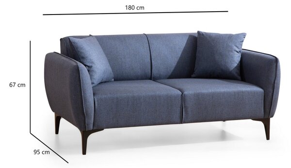 Hanah Home Dvojmiestna pohovka Belissimo 180 cm modrá
