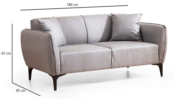 Hanah Home Dvojmiestna pohovka Belissimo 180 cm sivá
