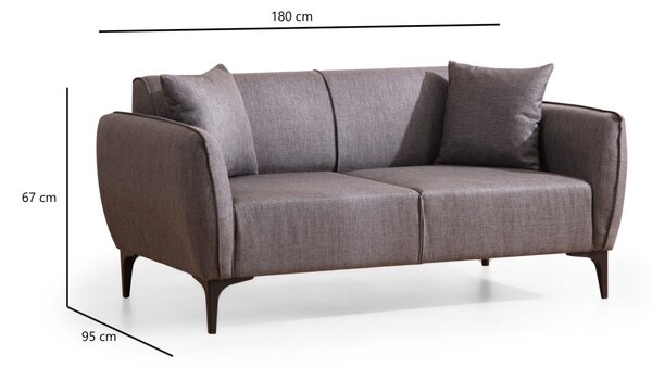 Hanah Home Dvojmiestna pohovka Belissimo 180 cm tmavosivá
