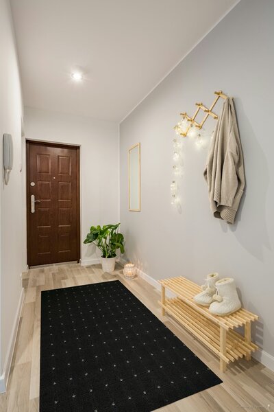 Condor Carpets , Behúň na mieru Udinese antracit, šíre 40 cm, čierna, chodba / predsieň