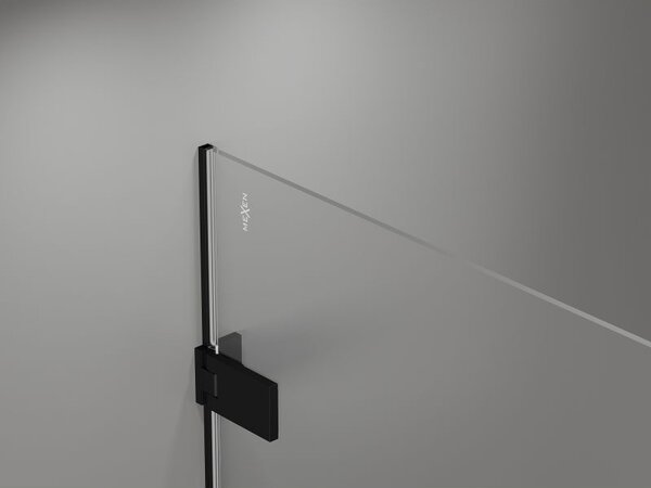 Mexen Lunar-F L skladacia sprchová kabína pravá 90 x 90 cm, transparentná, čierna - 836L-090-090-70-00-P