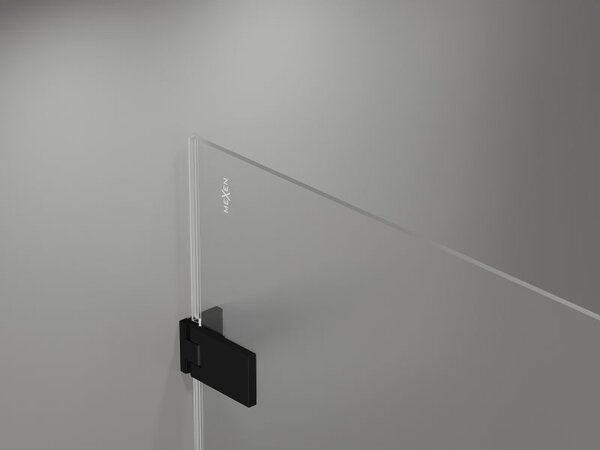 Mexen Lunar-F L skladacia sprchová kabína pravá 90 x 90 cm, transparentná, čierna - 836L-090-090-70-00-P