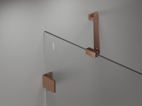 Mexen Lunar paraván na vaňu 1-krídlový 90 x 150 cm, transparentný, brúsená meď - 897-090-000-65-00