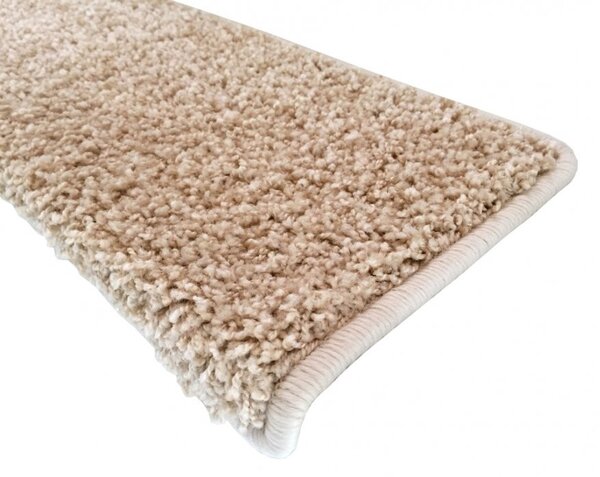 Vopi Nášľapy na schody Color shaggy béžový obdĺžnik, samolepiaci - 24x65 obdĺžnik (rozmer vrátane ohybu)