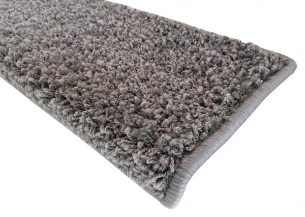 Vopi Nášľapy na schody Color shaggy šedý obdĺžnik, samolepiaci - 24x65 obdĺžnik (rozmer vrátane ohybu)