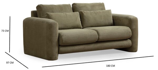 Hanah Home Dvojmiestna pohovka Lily 180 cm zelená