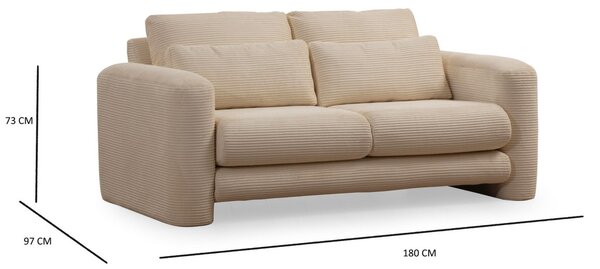 Hanah Home Dvojmiestna pohovka Lily 180 cm béžová