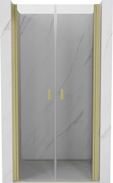 Mexen MIST, 2-krídlové sprchové dvere (d+d) 70x200 cm, 6mm číre sklo, zlatý matný profil, 8A7-070-000-55-00