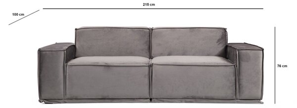 Hanah Home Dvojmiestna pohovka Lego 215 cm sivá