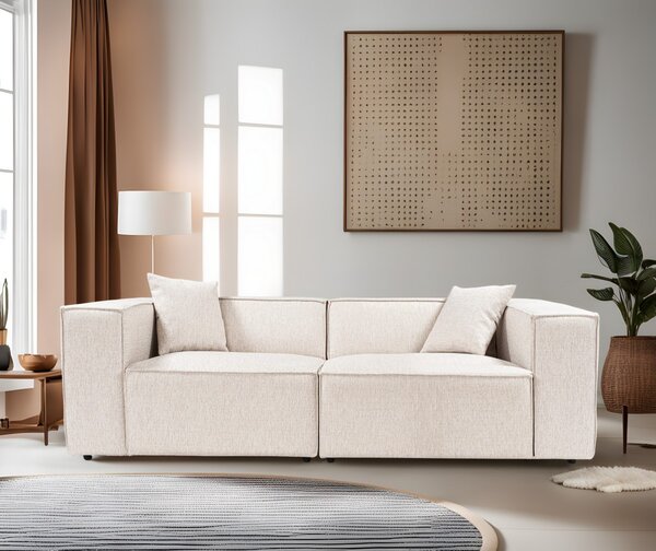 Hanah Home Dvojmiestna pohovka Lora 220 cm béžovo-hnedá