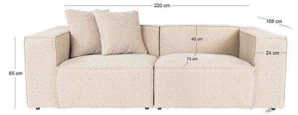 Hanah Home Dvojmiestna pohovka Lora 220 cm broskyňová
