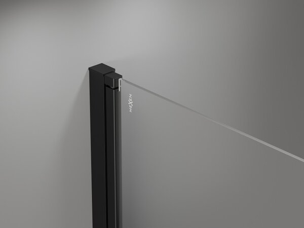 Mexen MIST, 2-krídlové sprchové dvere (d+d) 70x200 cm, 6mm číre sklo, čierny profil, 8A7-070-000-70-00