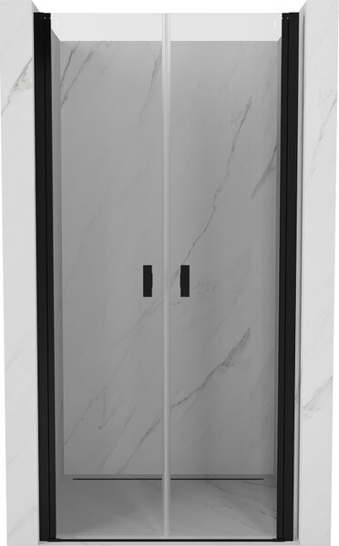 Mexen MIST, 2-krídlové sprchové dvere (d+d) 70x200 cm, 6mm číre sklo, čierny profil, 8A7-070-000-70-00