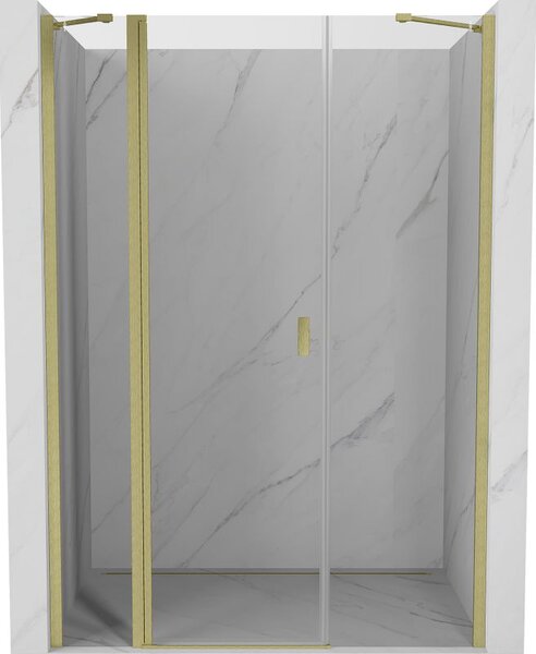 Mexen Mist sprchové dvere otočné 150 cm, transparentné, zlaté kartáčované - 8A4-150-001-55-00