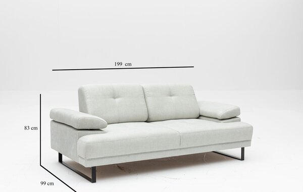 Hanah Home Dvojmiestna pohovka Mustang 199 cm biela