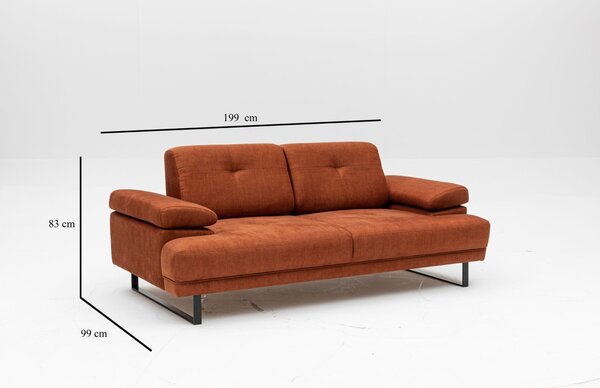 Hanah Home Dvojmiestna pohovka Mustang 199 cm oranžová