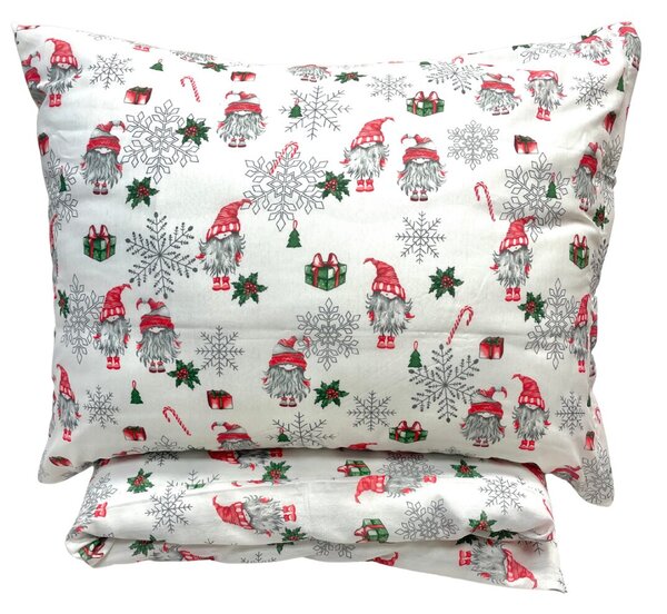 Obliečky bavlnené Vianočné Merry Christmas white 200x140cm+90x70cm TiaHome