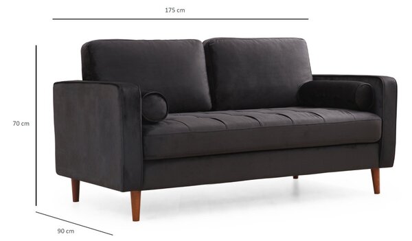 Hanah Home Dvojmiestna pohovka Rome 175 cm čierna