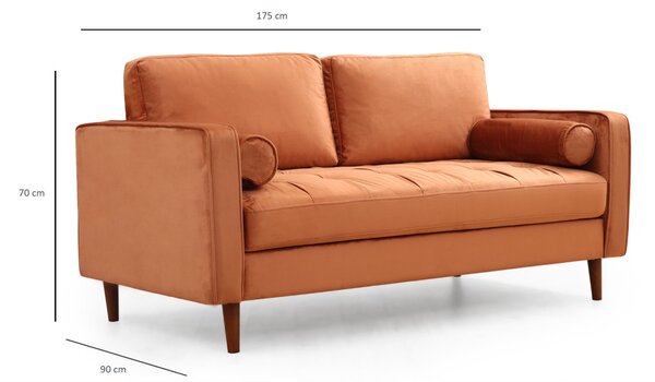 Hanah Home Dvojmiestna pohovka Rome 175 cm oranžová