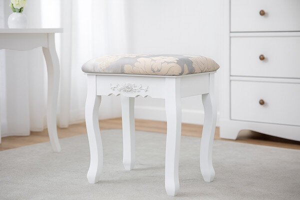 Taburetka VINTAGE biela PHO8447