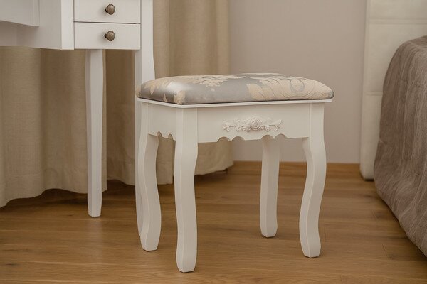 Taburetka VINTAGE biela PHO8447