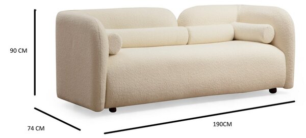 Hanah Home Dvojmiestna pohovka Victoria 190 cm krémová