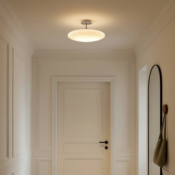 Stropné Lampa Lindby, Gunda, stmievateľné, Biela, Obývacia izba, Sklo, Moderný