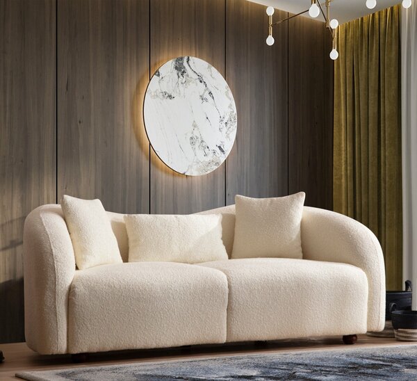Hanah Home Dvojmiestna pohovka Venedik 190 cm boucle krémová