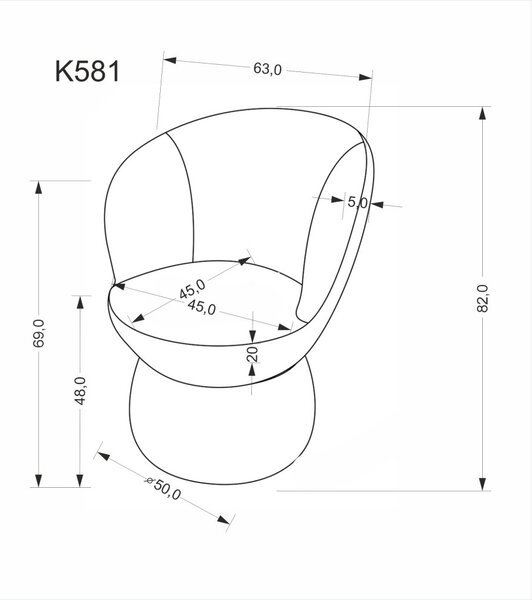 Halmar Otočné jedálenské kreslo K581 béžová